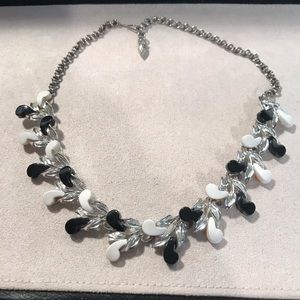 Black & White Enamel Pieces on a Silver Tone Chain